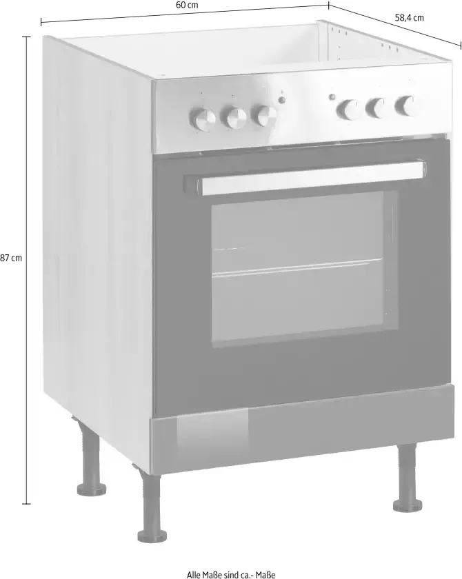 OPTIFIT Ombouwkast voor oven Bern 60 cm breed met in hoogte verstelbare stelpoten
