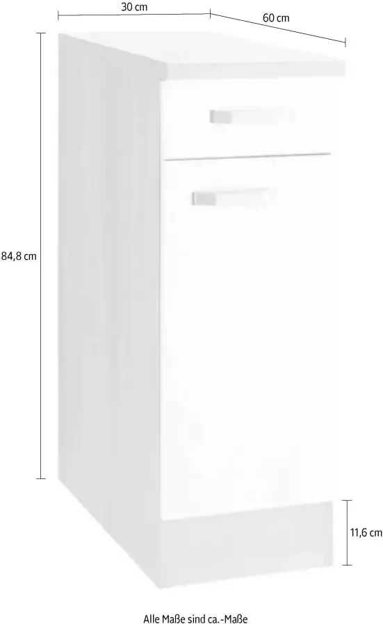OPTIFIT Onderkast Faro met metalen handgrepen breedte 30 cm