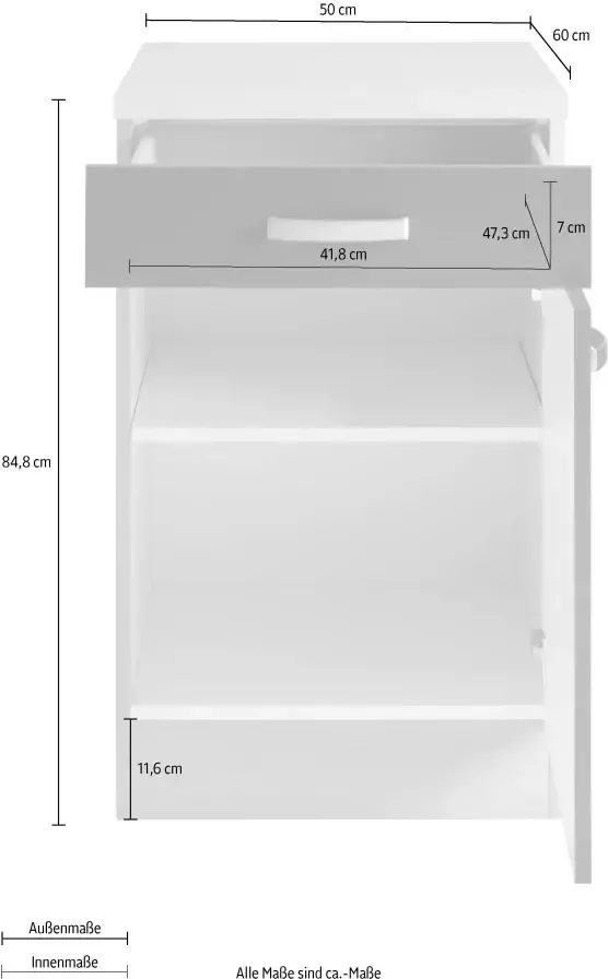 OPTIFIT Onderkast Faro met metalen handgrepen breedte 50 cm - Foto 3