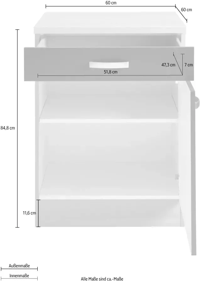 OPTIFIT Onderkast Faro met metalen handgrepen breedte 60 cm - Foto 3