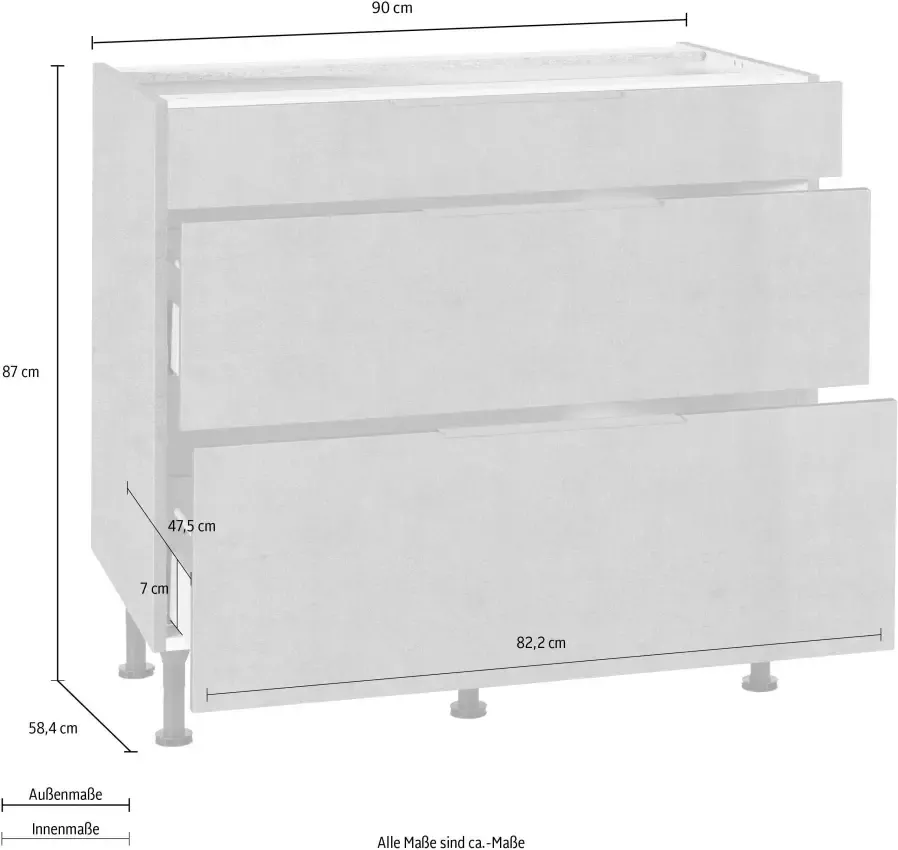 OPTIFIT Onderkast Tara volledig uittrekbaar en soft-closefunctie breedte 90 cm - Foto 2