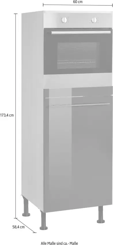 OPTIFIT Oven koelkastombouw Bern 60 cm breed 176 cm hoog in hoogte verstelbare stelpootjes met metalen greep - Foto 4