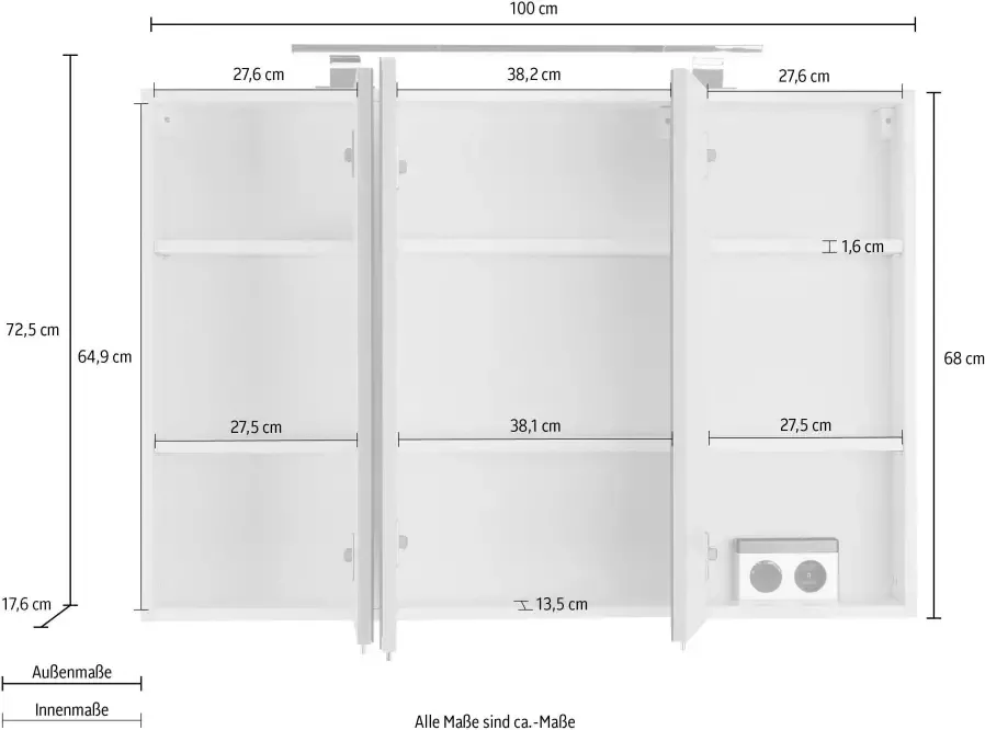 OPTIFIT Spiegelkast Mino Breedte 100 cm - Foto 4