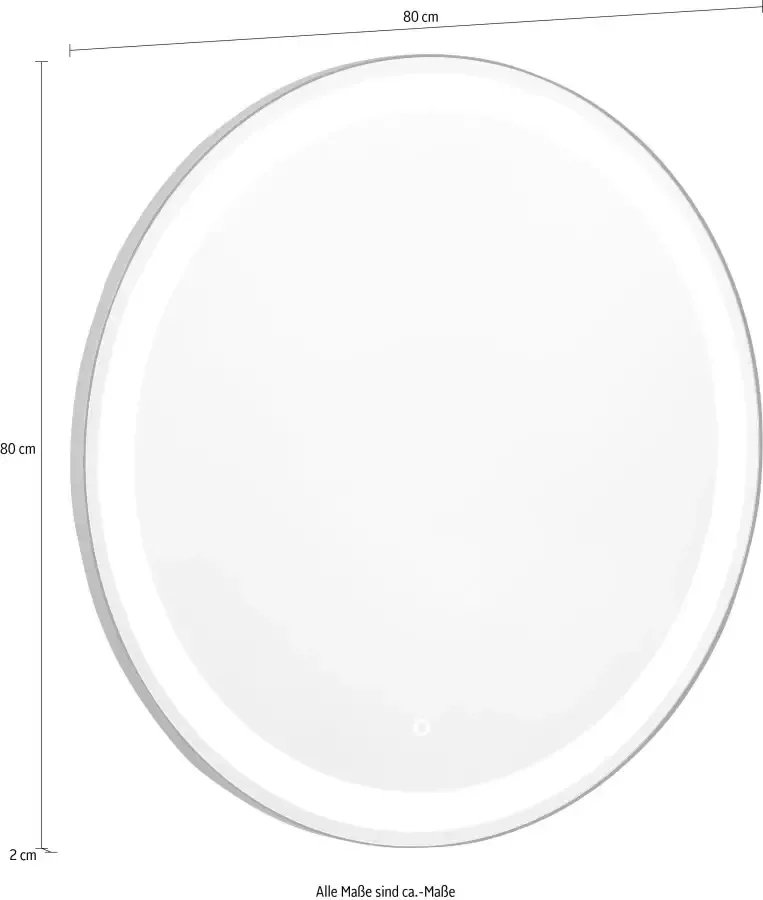 OTTO Badspiegel LED Spiegel Cervo Ronde spiegel met zwarte lijst (complete set 1 stuk) - Foto 3