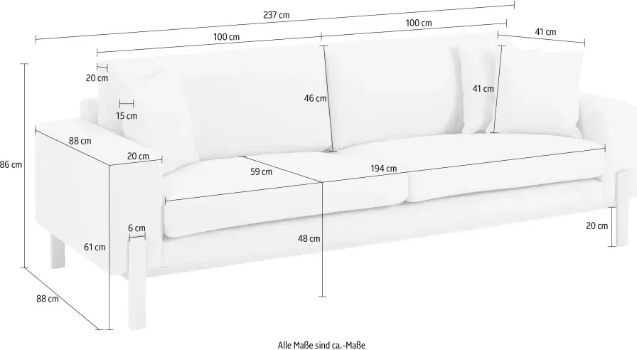 OTTO products 3-zitsbank Hanne Verschillende stofkwaliteiten: katoen gerecycled polyester - Foto 3