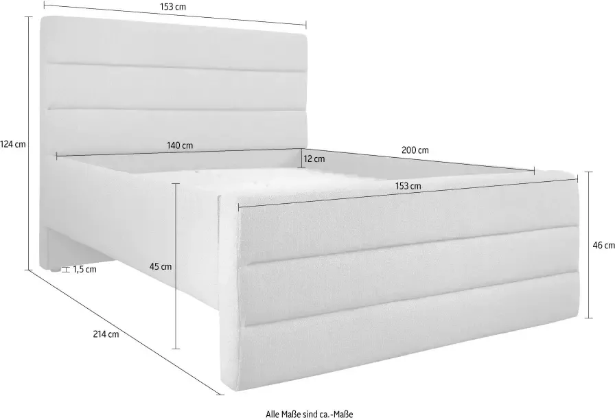 OTTO products Gestoffeerd bed Merrit Dwarsnaad in het hoofd- en voetbord in 5 breedten ook in 220 cm lang - Foto 3