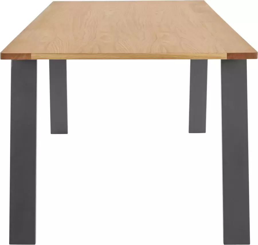 OTTO products Eettafel Flemming Massief eikenhout 175 cm of 225 cm elegant gewelfd tafelblad