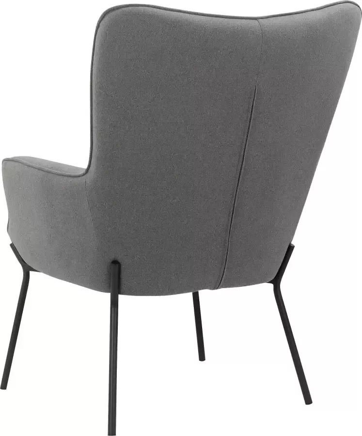 OTTO products Loungestoel Luukas Stof gerecycled polyester zacht verdikte zitting en rugleuning zithoogte 46 cm (1 stuk) - Foto 3