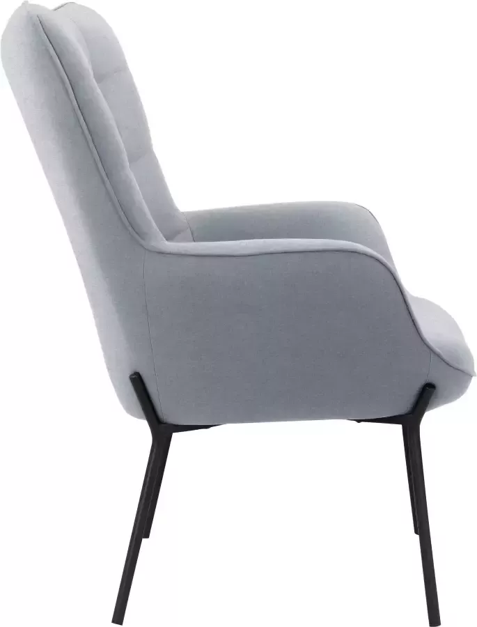 OTTO products Loungestoel Luukas ovale stoel met metalen poten Stof gerecycled polyester zacht verdikte zitting en rugleuning zithoogte 46 cm (1 stuk) - Foto 5