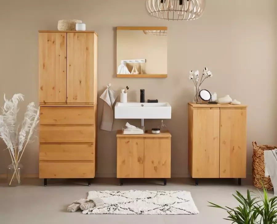 OTTO products Wastafelonderkast Fjonn Grenen breedte 60 cm massief hout met plantaardige bio-olie behandeld - Foto 4