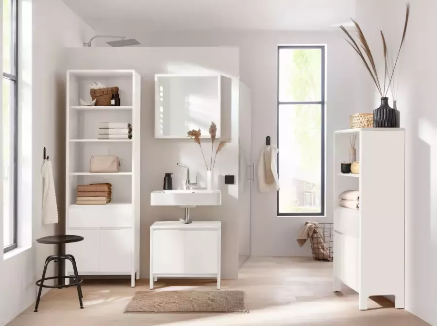 OTTO products Wastafelonderkast Jorrick Breedte 60 cm grenen met bio olie was behandeld sifonuitsparing - Foto 4