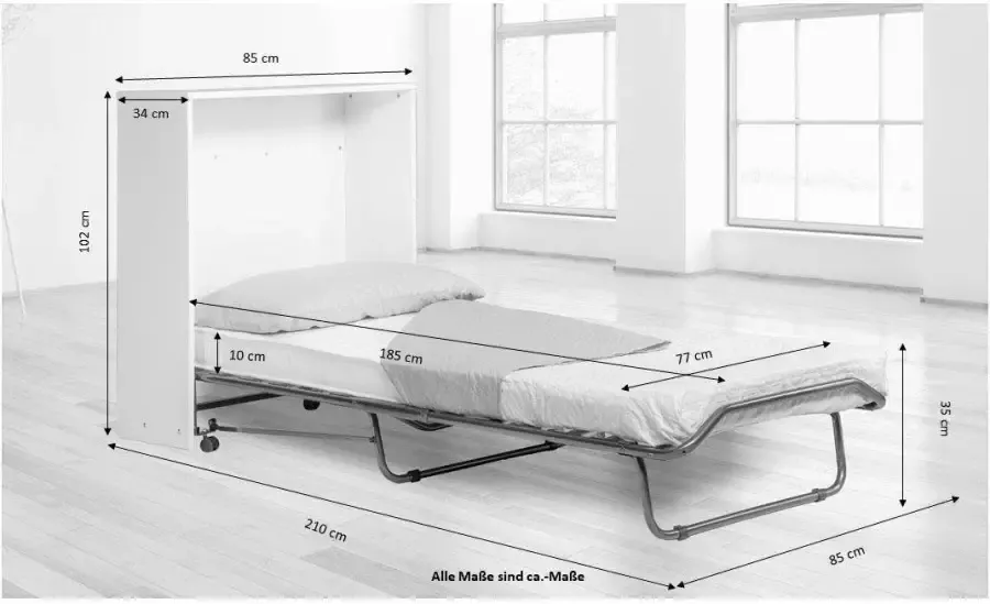 OTTO Verticaal opklapbed Sognum incl. matras logeerbed opklapbed - Foto 14