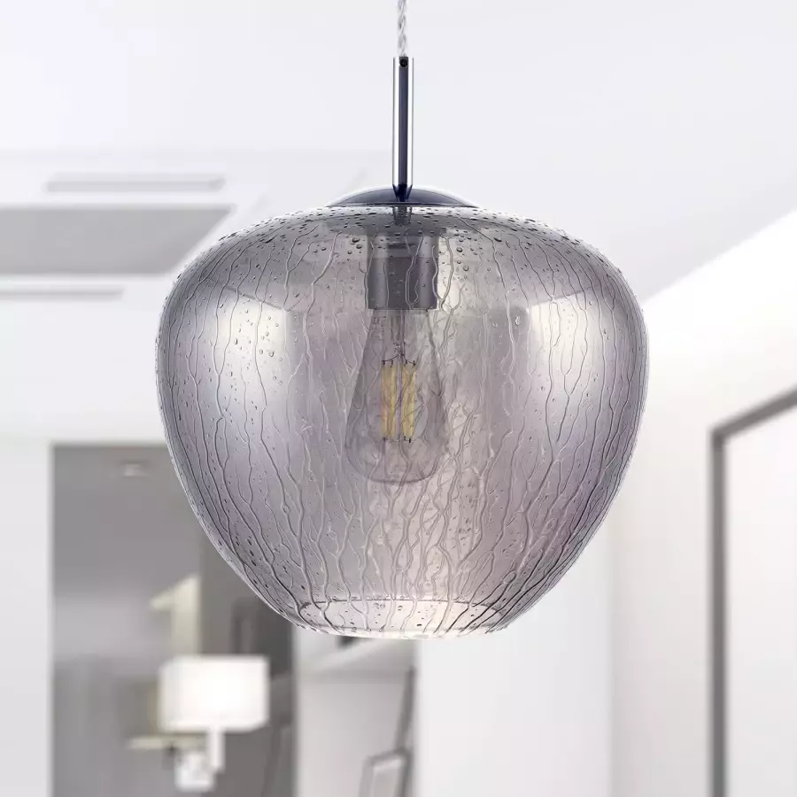 Paco Home Hanglamp Stela Plafondlamp led woonkamer slaapkamer in hoogte verstelbaar glas E27 - Foto 2