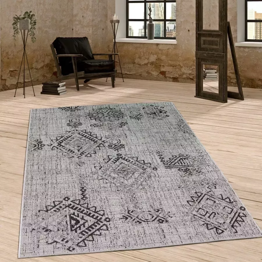 Paco Home In- & Outdoor Vloerkleed Balkon Terras Vintage Oosters Patroon Ornamenten 80x200 cm - Foto 3