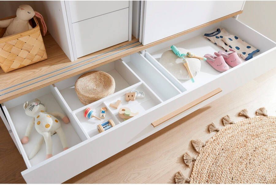 PAIDI Kinderwelten Kledingkast YOLANDA 2T2S breed Schuifdeuren met hoogwaardige aluminium rails 2 lades - Foto 9