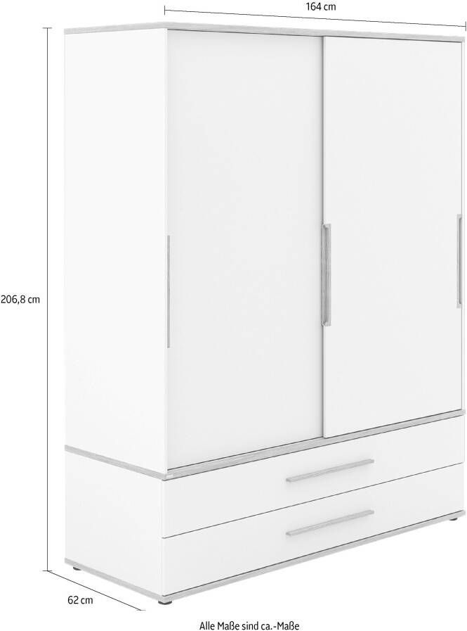 PAIDI Kinderwelten Kledingkast YOLANDA 2T2S breed Schuifdeuren met hoogwaardige aluminium rails 2 lades - Foto 7