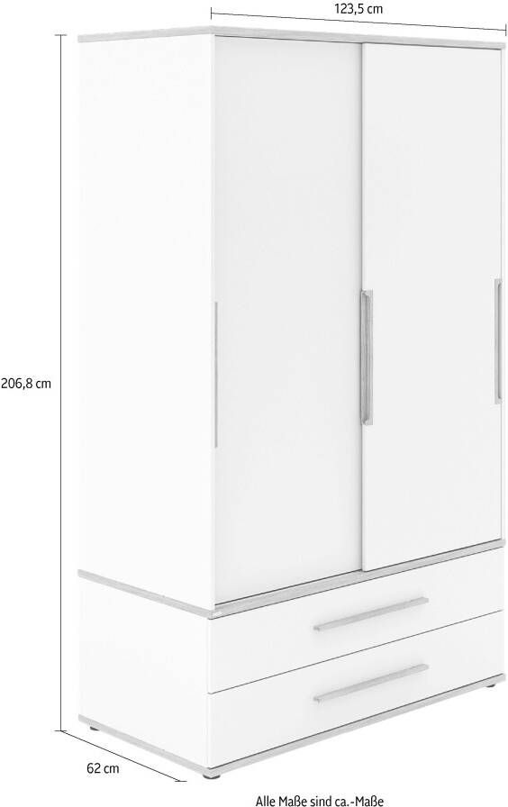 PAIDI Kinderwelten Kledingkast YOLANDA 2T2S smal Schuifdeuren met hoogwaardige aluminium rails 2 lades - Foto 7