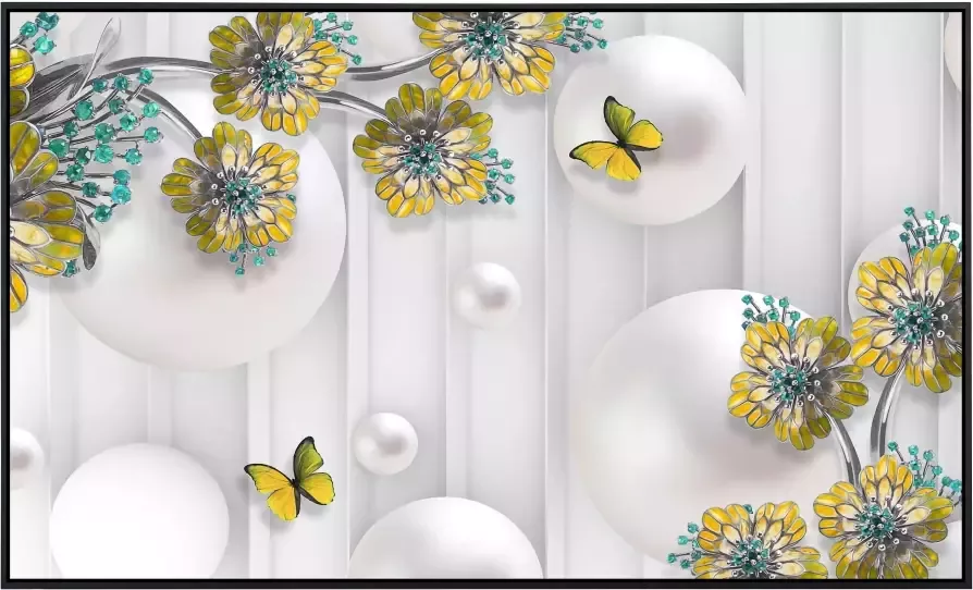 Papermoon Infraroodverwarming Abstract 3D-effect met bloemen en vlinders - Foto 5