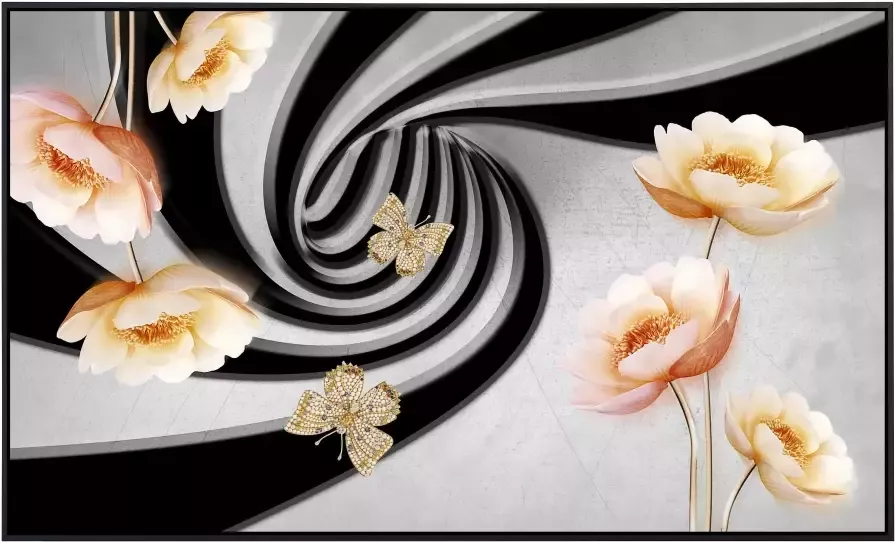 Papermoon Infraroodverwarming Abstract 3D-effect met bloemen - Foto 5