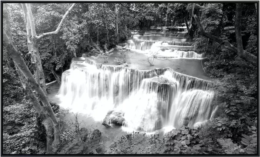 Papermoon Infraroodverwarming Waterval in het bos zwart & wit - Foto 5