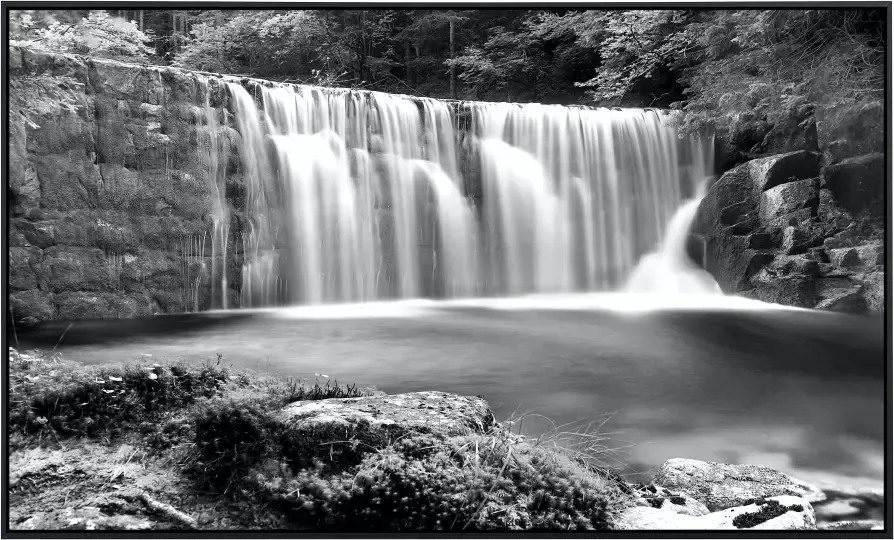 Papermoon Infraroodverwarming Waterval in het bos zwart & wit - Foto 5