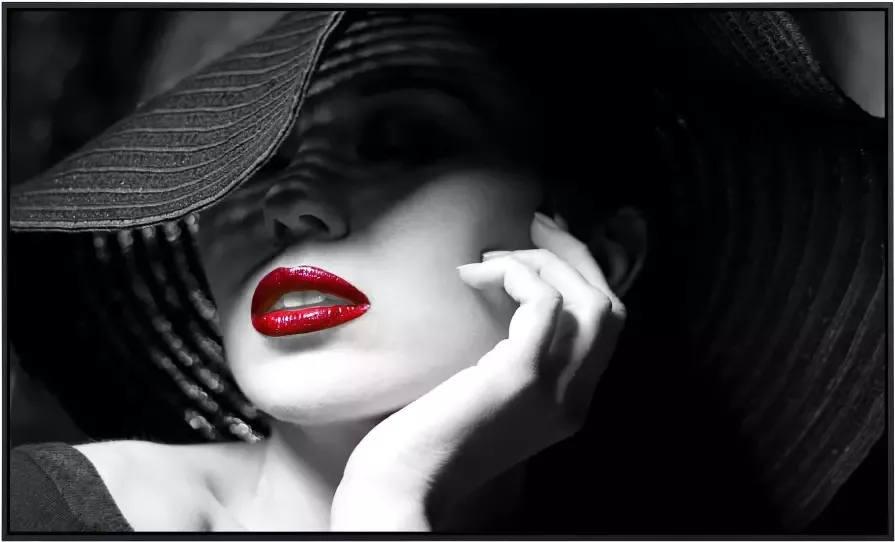 Papermoon Infraroodverwarming Zwart-witte vrouw met rode lippen - Foto 5
