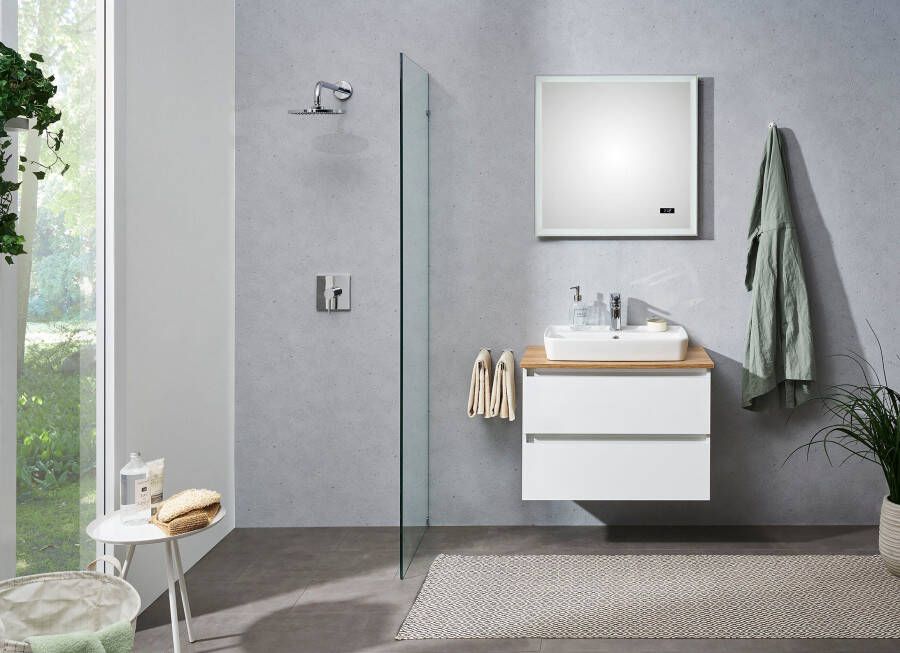 Saphir Badkamerserie Quickset 360 2-delig keramieken opzetwasbak met led-spiegel (4-delig) - Foto 6