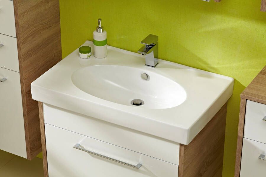 Saphir Badkamerserie Quickset 382 2-delig keramieken wastafelonderkast met led-spiegelkast (2-delig) - Foto 6