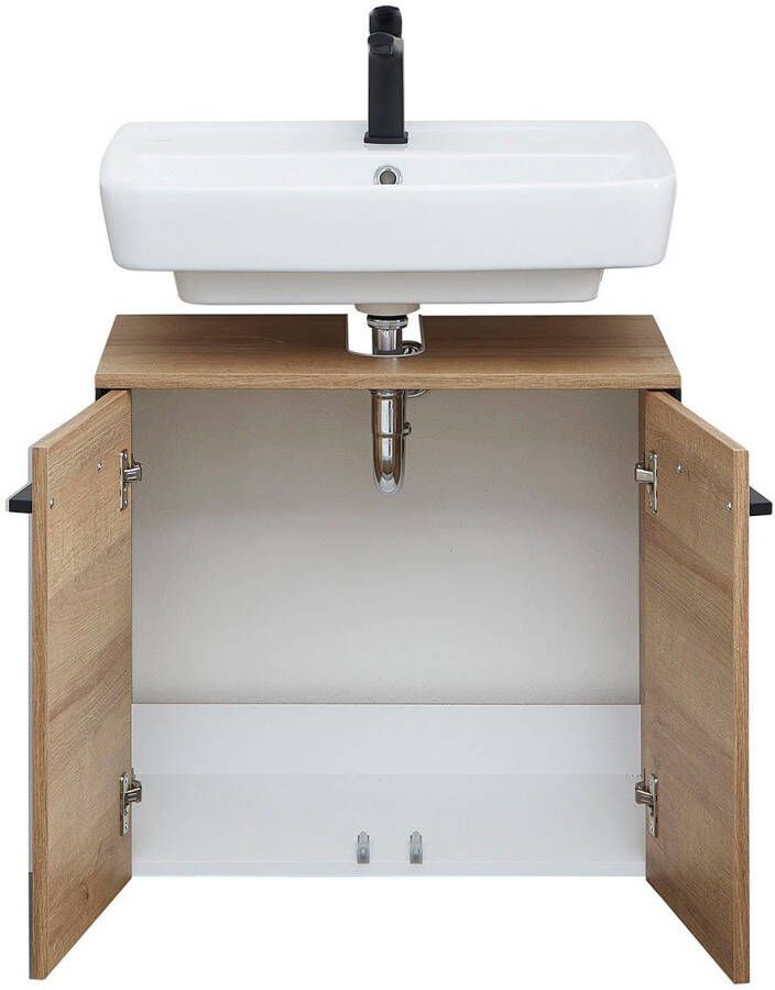 Saphir Badkamerserie Quickset 395 3-teilig Waschbeckenunterschrank mit LED-Spiegelschrank (4-delig) - Foto 4