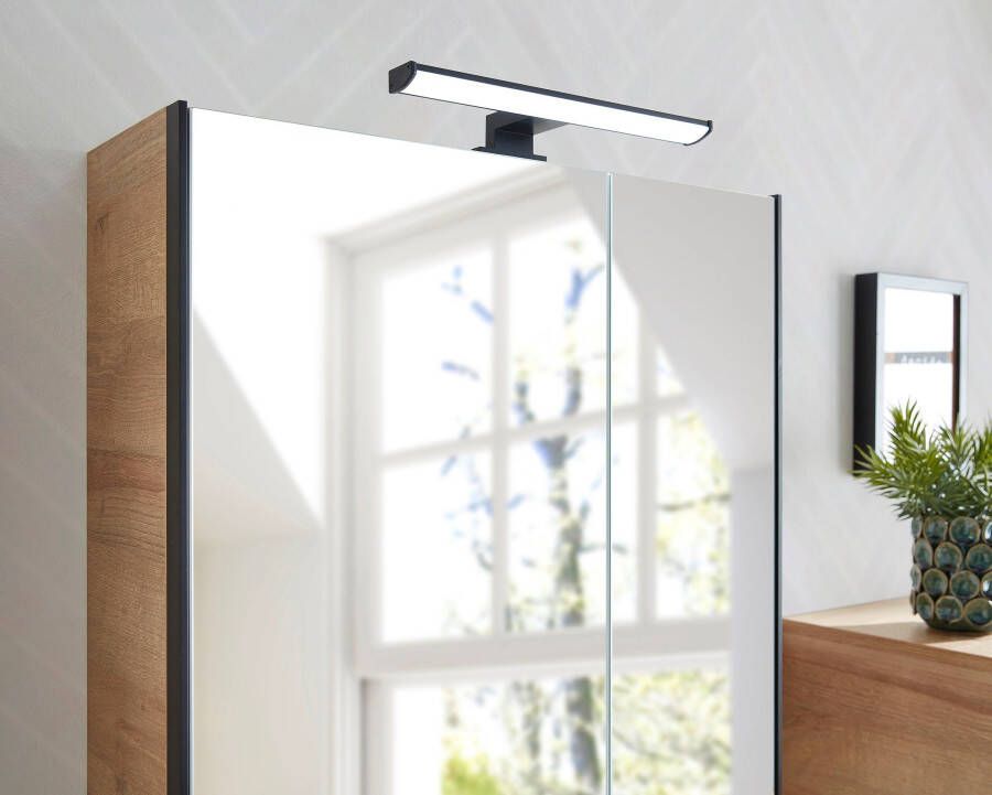 Saphir Badkamerserie Quickset 395 3-delig wastafelonderkast met led-spiegelkast Middel kast incl. deurdemper 6 deuren 1 lade badkamer set (4-delig) - Foto 3