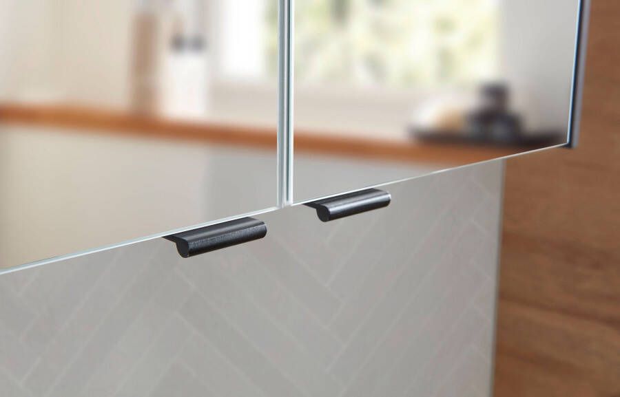 Saphir Badkamerserie Quickset 395 5-delig wastafelonderkast met led-spiegelkast Onderkast hangend kastje halfhoge kast inclusief deurdemper 7 deuren (6-delig) - Foto 14