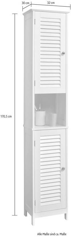 Saphir Badkamerserie Quickset 928 3-delig wastafelonderkast met spiegel Hoge kast 4 deuren nis 3 planken glanzend wit badkameraccessoire-set (3-delig) - Foto 6