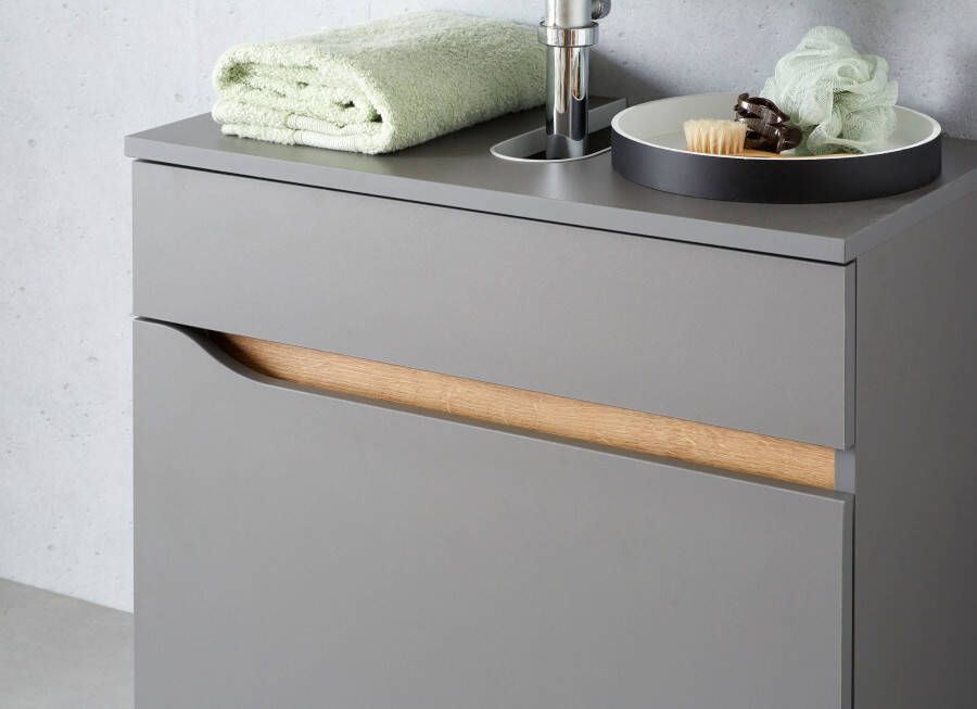 Saphir Badkamerserie Quickset 2-delig wastafelonderkast met led-spiegel Wastafel 70 cm breed zonder wastafel 1 lade badset (2-delig) - Foto 6