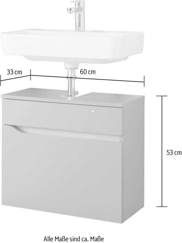 Saphir Badkamerserie Quickset 2-delig wastafelonderkast met led-spiegel Wastafel 70 cm breed zonder wastafel 1 lade badset (2-delig) - Foto 9