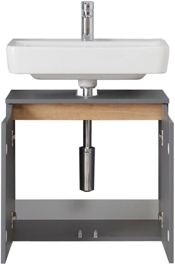 Saphir Badkamerserie Quickset 3-teilig Waschbeckenunterschrank mit LED-Spiegel (3-delig) - Foto 10