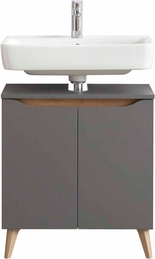 Saphir Badkamerserie Quickset 5-teilig Waschbeckenunterschrank mit LED-Spiegel Poten met houtlook (5-delig) - Foto 10