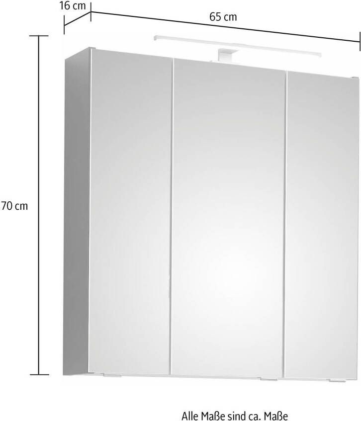 Saphir Badkamerserie Quickset 5-delig wastafelonderkast met led-spiegelkast Hoge kast onderkast hangend kastje inclusief deurdemper 9 deuren (5-delig) - Foto 6