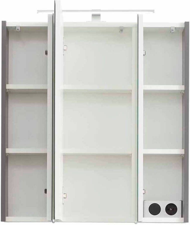 Saphir Badkamerserie Quickset 5-delig wastafelonderkast met led-spiegelkast Halfhoge kast onderkast hangkast incl. deurdemper 9 deuren (6-delig) - Foto 4