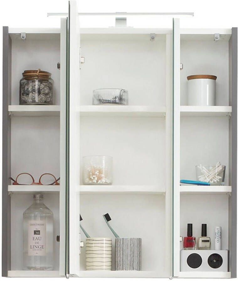 Saphir Badkamerserie Quickset 5-delig wastafelonderkast met led-spiegelkast Halfhoge kast onderkast hangkast incl. deurdemper 9 deuren (6-delig) - Foto 5