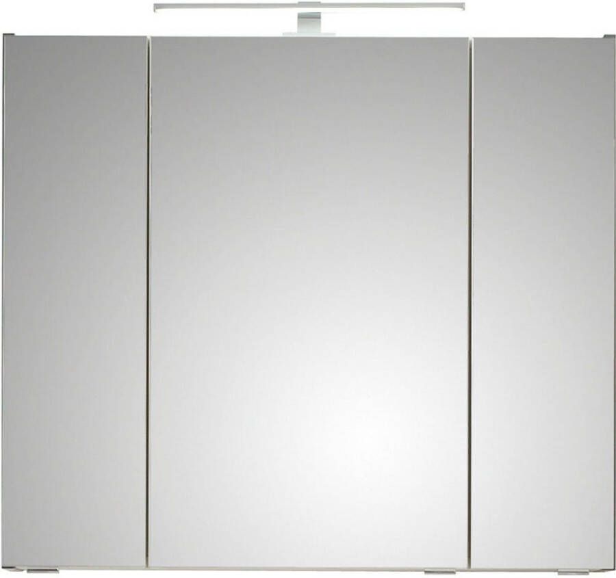 Saphir Badkamerserie Quickset 5-delig keramische wastafel en LED-spiegelkast Halfhoge kast onderkast hangend kastje inclusief deurdemper 7 deuren (7-delig) - Foto 3