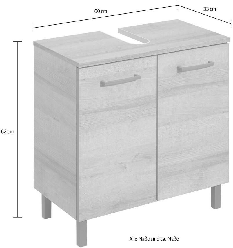Saphir Badkamerserie Quickset 919 5-delig wastafelonderkast met led-spiegel Hoge kast onderkast hangend kastje inclusief deurdemper 6 deuren (5-delig) - Foto 4