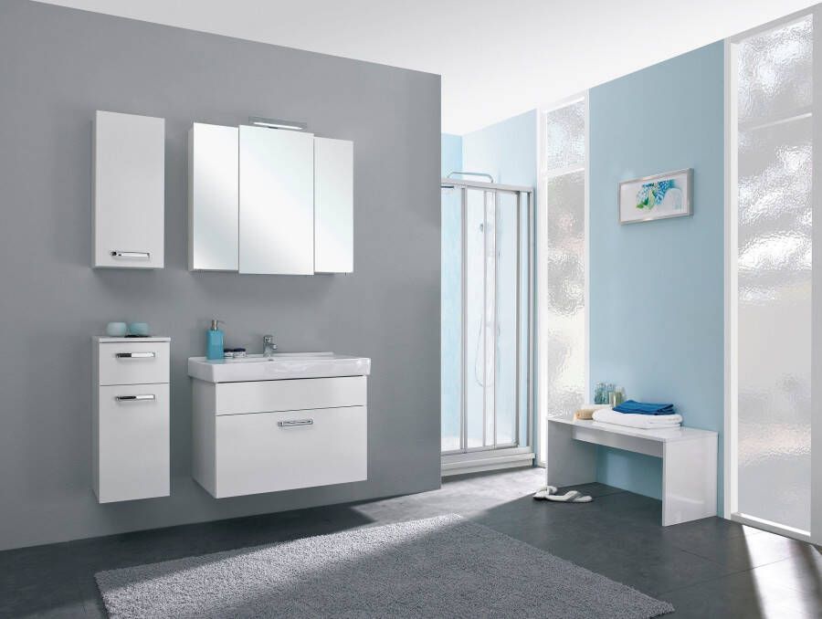 Saphir Badkamerserie Quickset 4-delig keramieken wastafelonderkast met led-spiegelkast (5-delig) - Foto 4