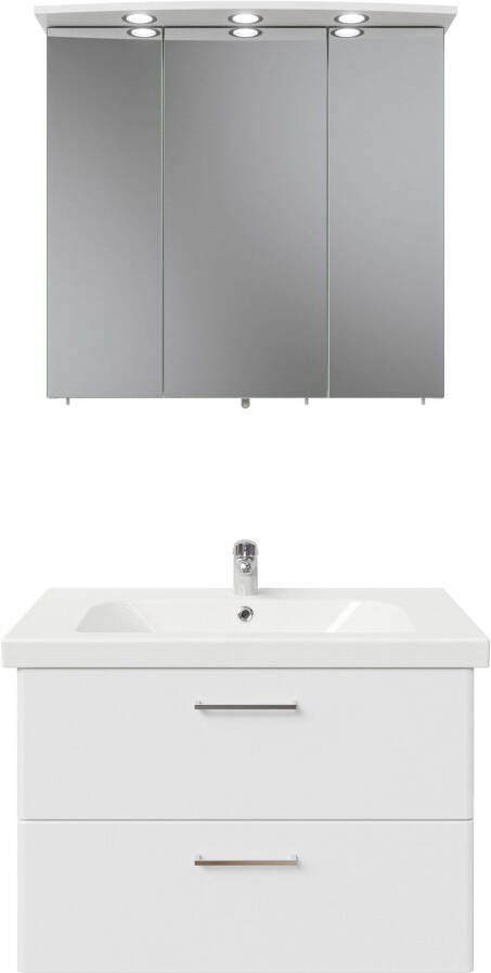 Saphir Badkamerserie Quickset 316 2-teilig Keramikwaschtisch mit LED-Spiegelschrank (2-delig) - Foto 9