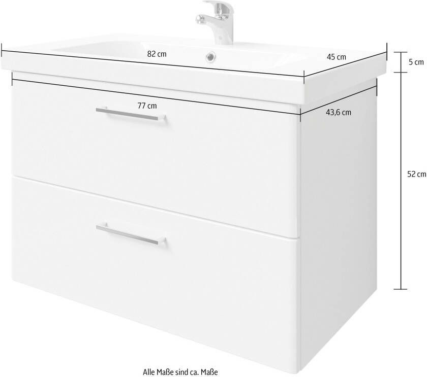 Saphir Badkamerserie Quickset 316 4-teilig Keramikwaschtisch mit LED-Spiegelschrank (5-delig) - Foto 8