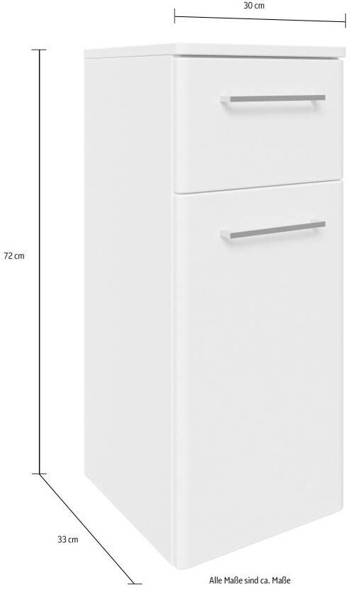 Saphir Badkamerserie Quickset 316 5-delig keramieken wastafel met led-spiegelkast Halfhoge kast onderkast hangend kastje 7 deuren inclusief deurdemper (6-delig) - Foto 14