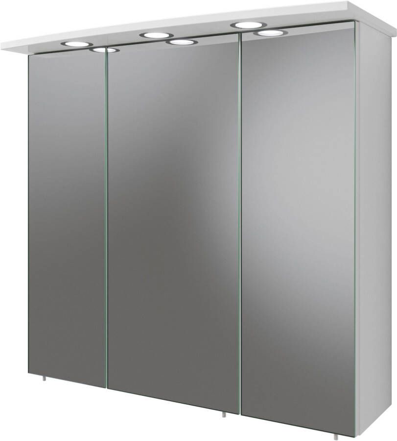 Saphir Badkamerserie Quickset 316 5-delig keramieken wastafel met led-spiegelkast Halfhoge kast onderkast hangend kastje 7 deuren inclusief deurdemper (6-delig) - Foto 6