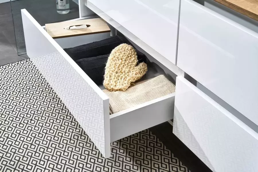 Saphir Badkamerserie Quickset 360 2-delig keramische opzetwasbak met LED-spiegelkast (2-delig) - Foto 4