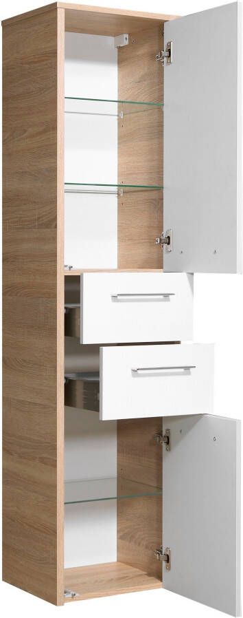 Saphir Badkamerserie Quickset 382 5-teilig Keramik-Waschtisch mit LED-Spiegelschrank (6-delig) - Foto 10