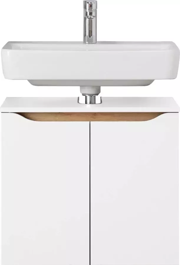 Saphir Badkamerserie Quickset 5-delig wastafelonderkast met led-spiegelkast Onderkast hangkast middelgrote kast incl. deurdemper 9 deuren (11-delig) - Foto 8