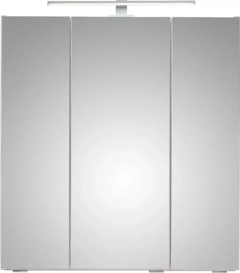 Saphir Badkamerserie Quickset 2-delig wastafelonderkast met led-spiegelkast Wastafel 65 cm breed incl. deurdemper 5 deuren zonder wastafel (2-delig)